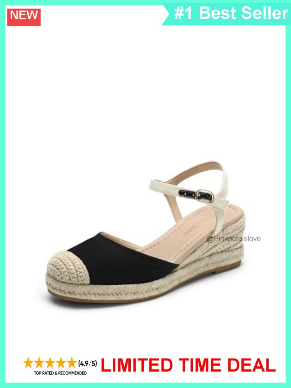 Platform Wedge Sandals Espadrille Spliced Upper 2.3-in Heel Anti-Slip